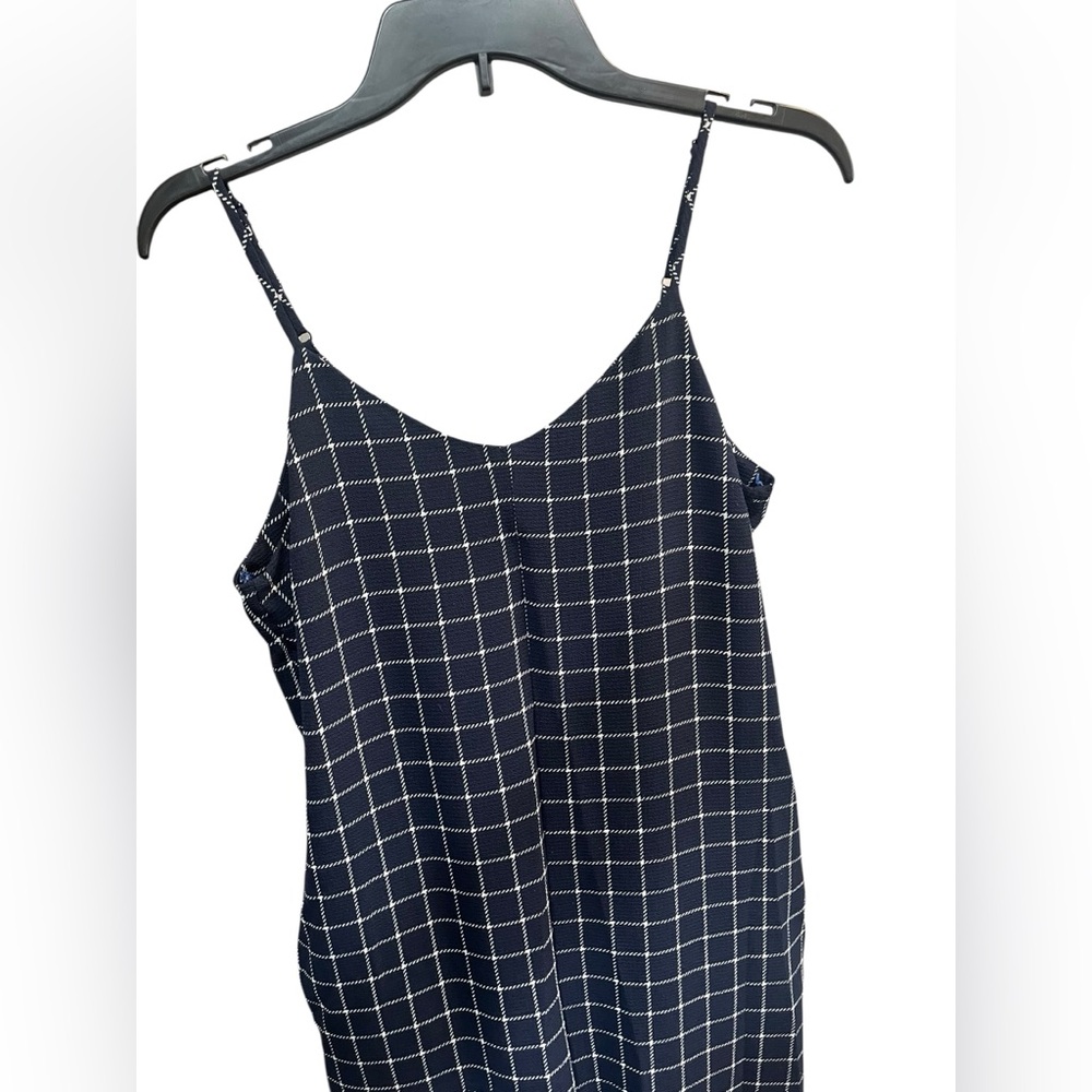 Monteau Navy Blue and White Plaid Jumpsuit w/Pockets - Small - Picture 2 of 10